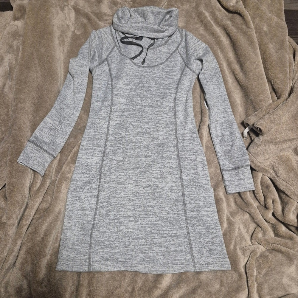 Kuhl Dress Womens Medium Gray Heathered Cowl Neck Long Sleeve Fleece NWT